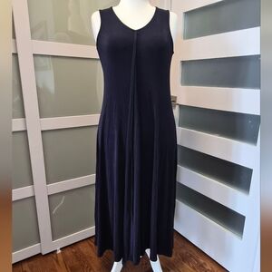 Sleeveless Navy A-Line Maxi Dress